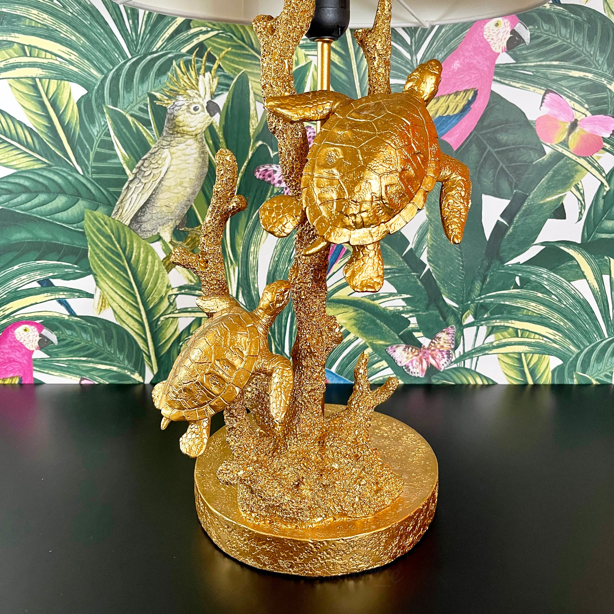 Large Gold Turtle Table Lamp