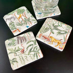 Set Of 4 Vintage Jungle Coasters