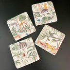 Set Of 4 Vintage Jungle Coasters