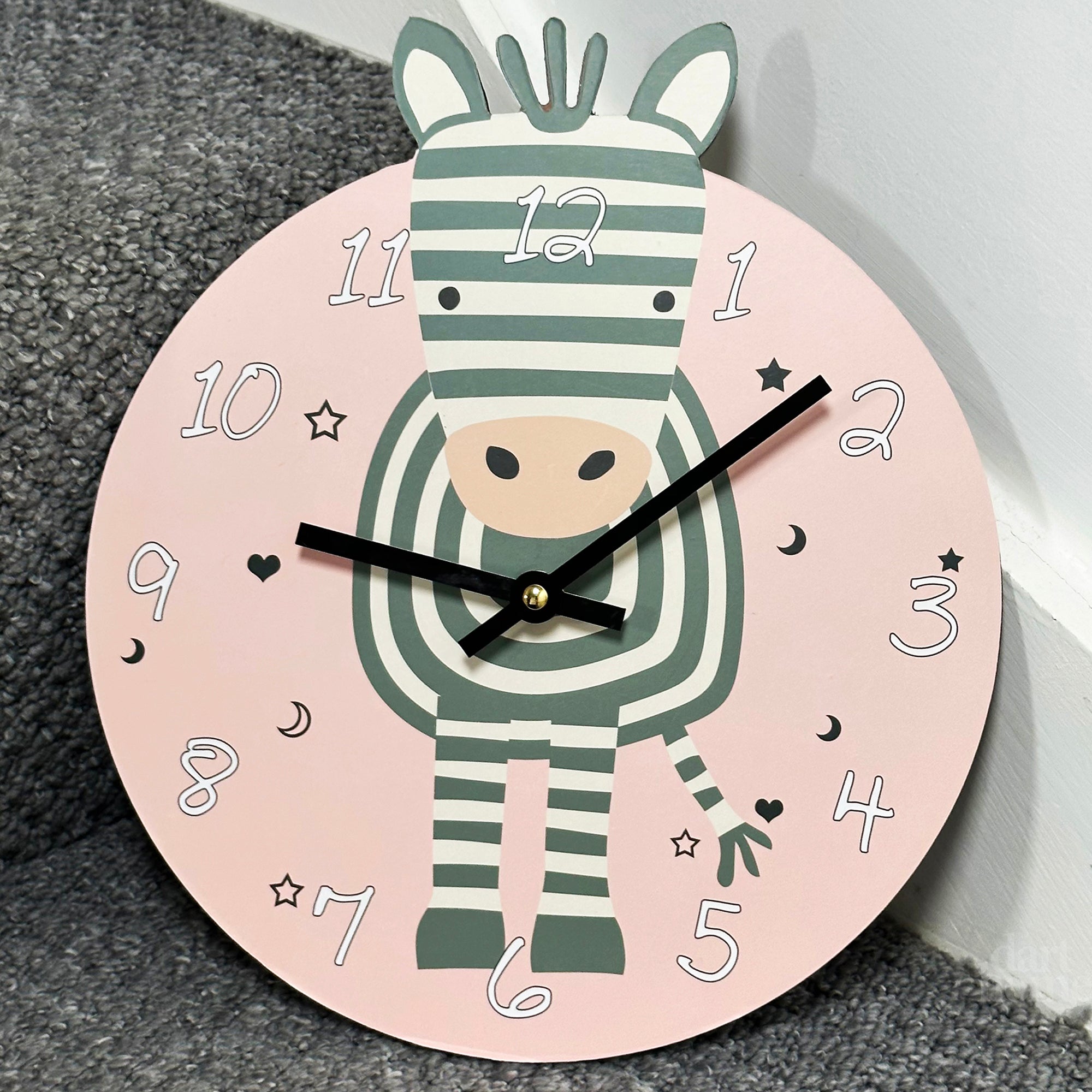 Zebra Clock Darthome Round Zebra Childrens Wall Clock 26x29cm