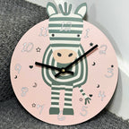 Runde Zebra-Wanduhr für Kinder