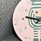 Runde Zebra-Wanduhr für Kinder