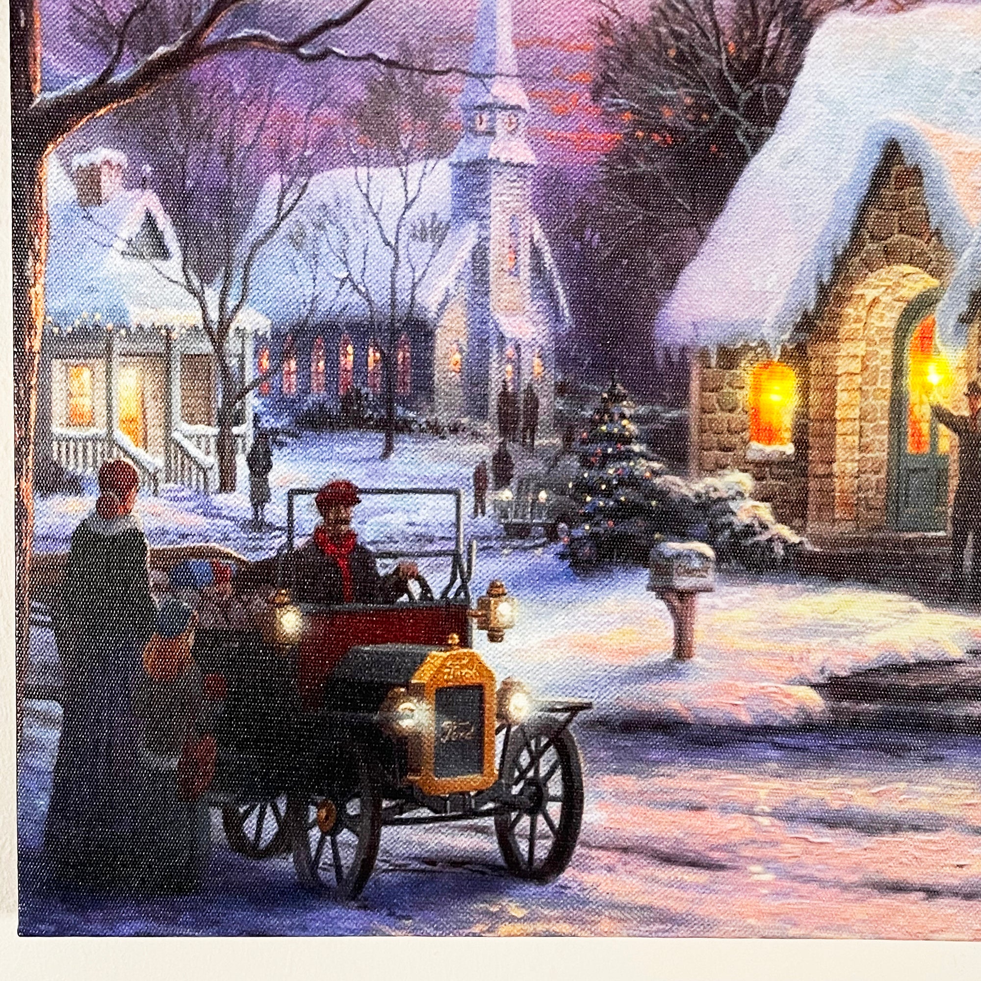 LED Snowy Christmas House Wall Art