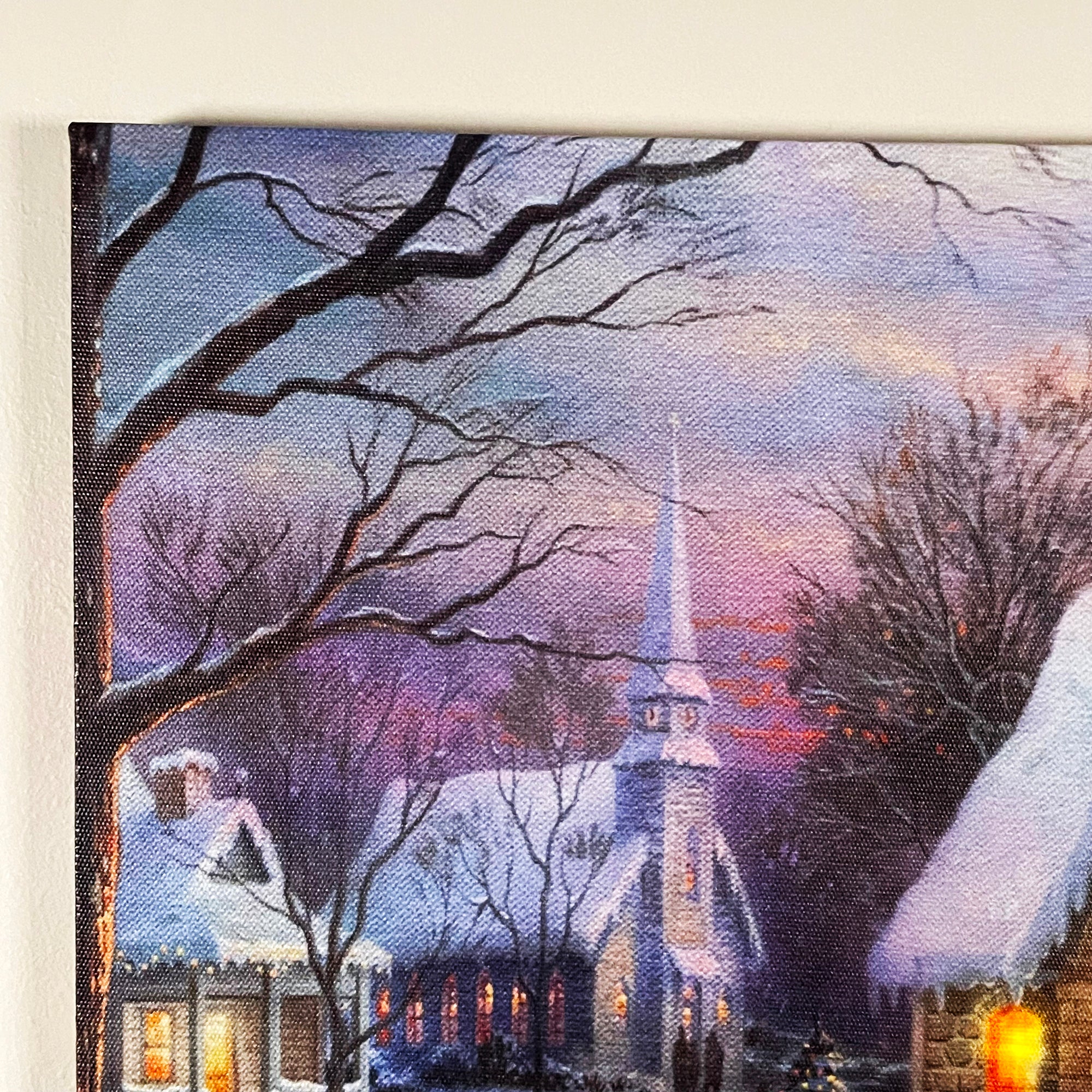 LED Snowy Christmas House Wall Art
