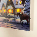 LED Snowy Christmas House Wall Art