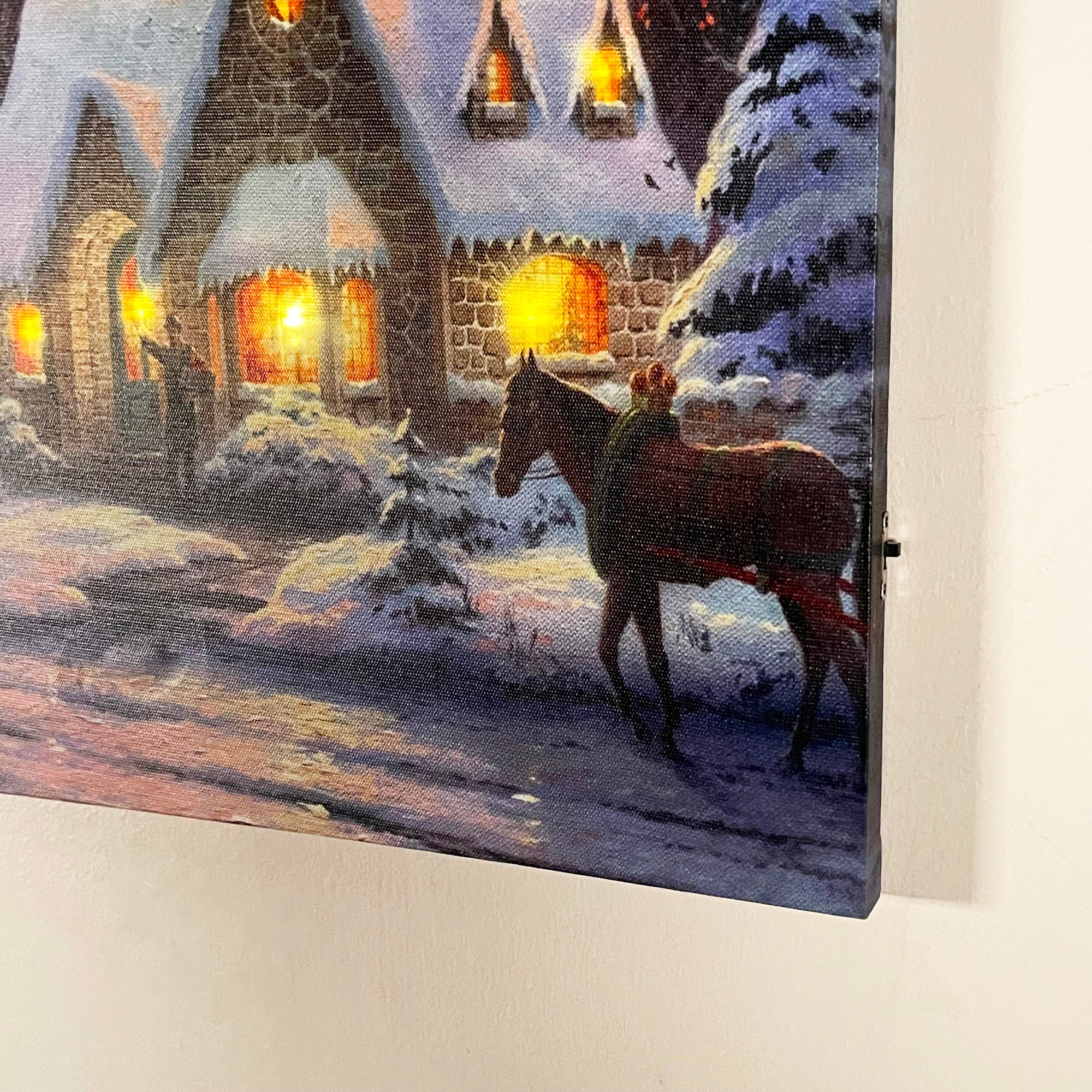 LED Snowy Christmas House Wall Art