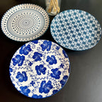 3 Piece Mediterranean Style Dessert Plate Set