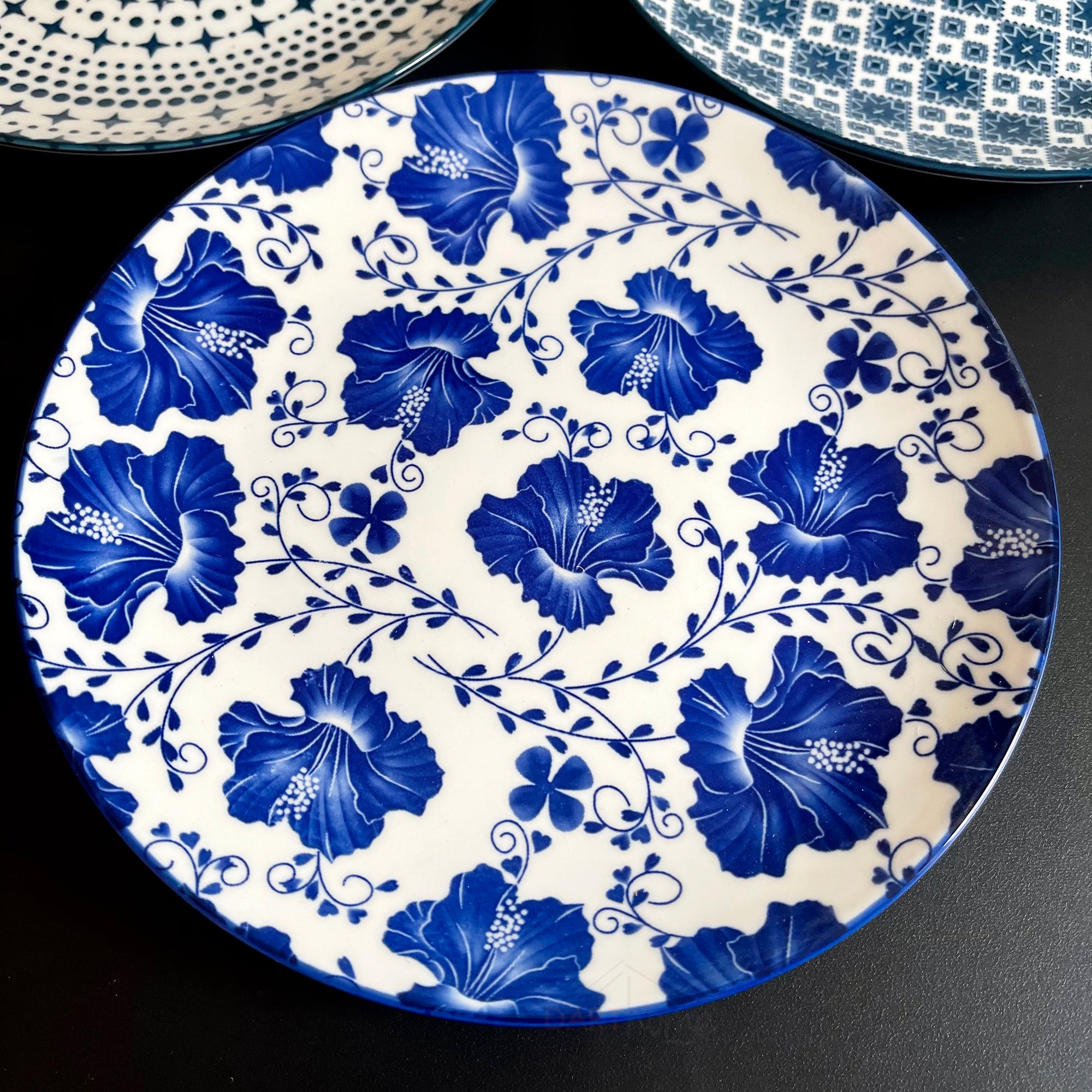 3 Piece Mediterranean Style Dessert Plate Set