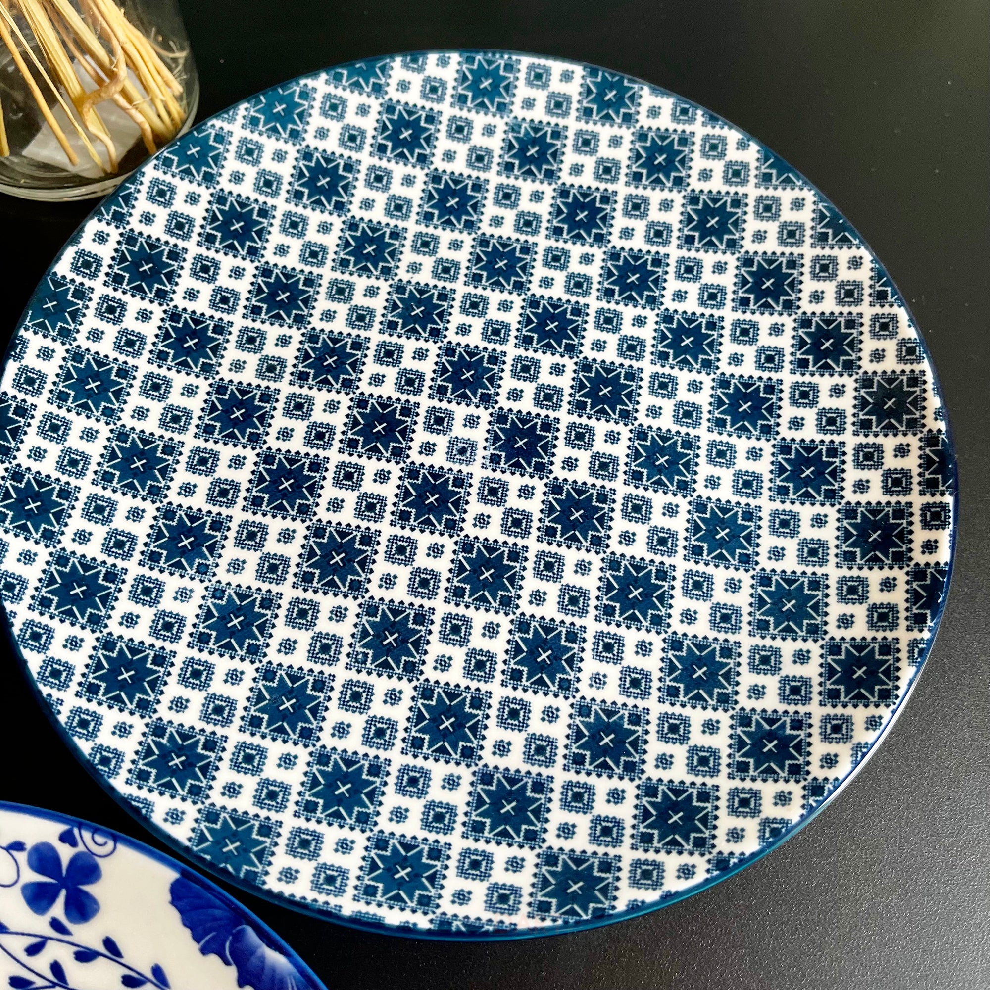 3 Piece Mediterranean Style Dessert Plate Set
