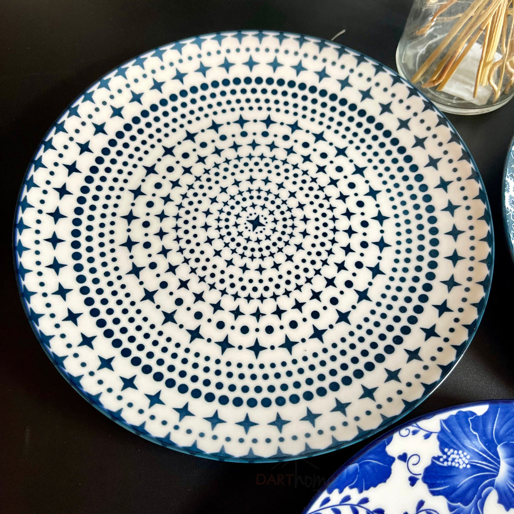 3 Piece Mediterranean Style Dessert Plate Set