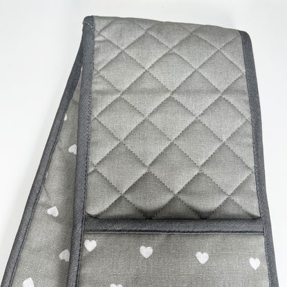 Grey Heart Double Oven Glove