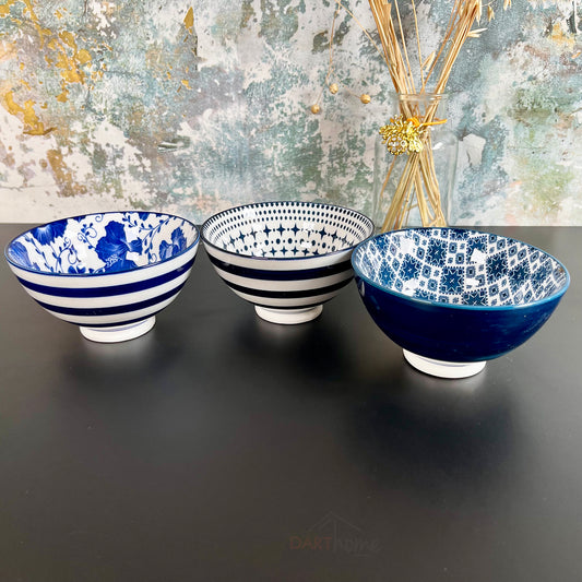 Set Of 3 Mediterranean Style Snack Bowls