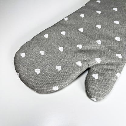 Grey Heart Single Oven Gloves Pack Of 2