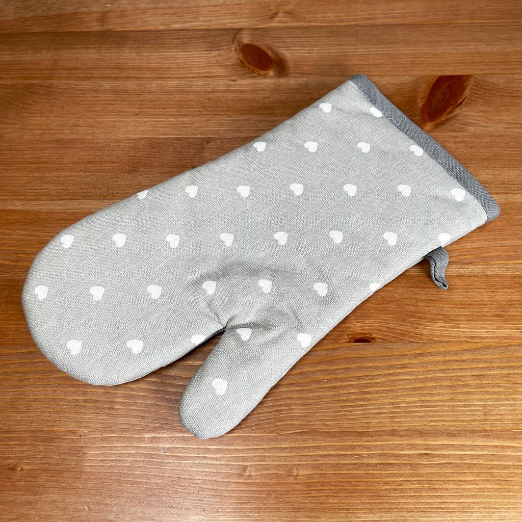 Grey Heart Single Oven Gloves Pack Of 2