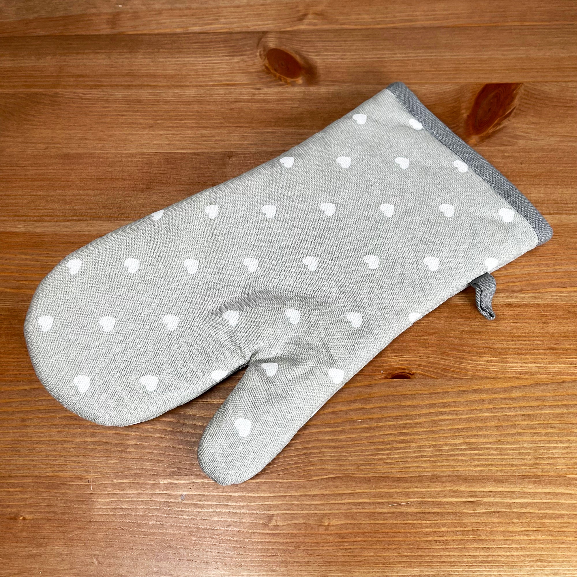 Grey Heart Single Oven Gloves Pack Of 2