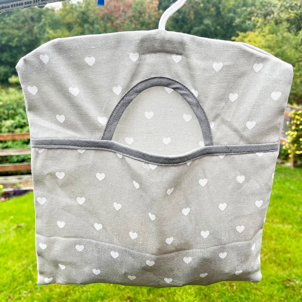 Hängende Liebesherz-Klammertasche aus 100 % Baumwolle