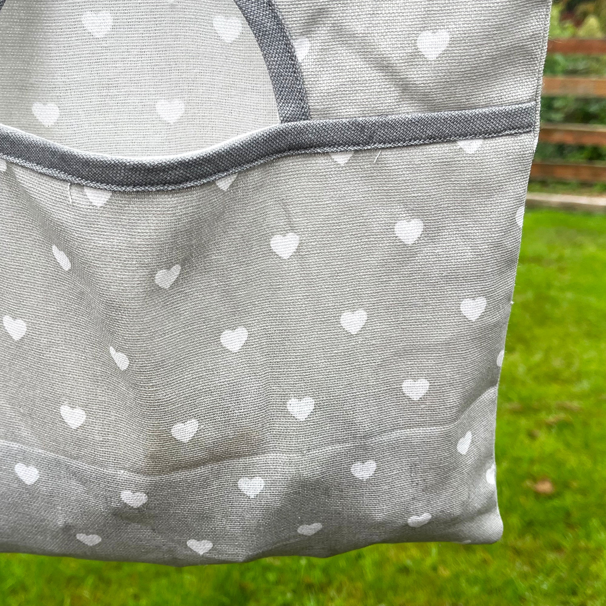 100% Cotton Hanging Love Heart Peg Bag