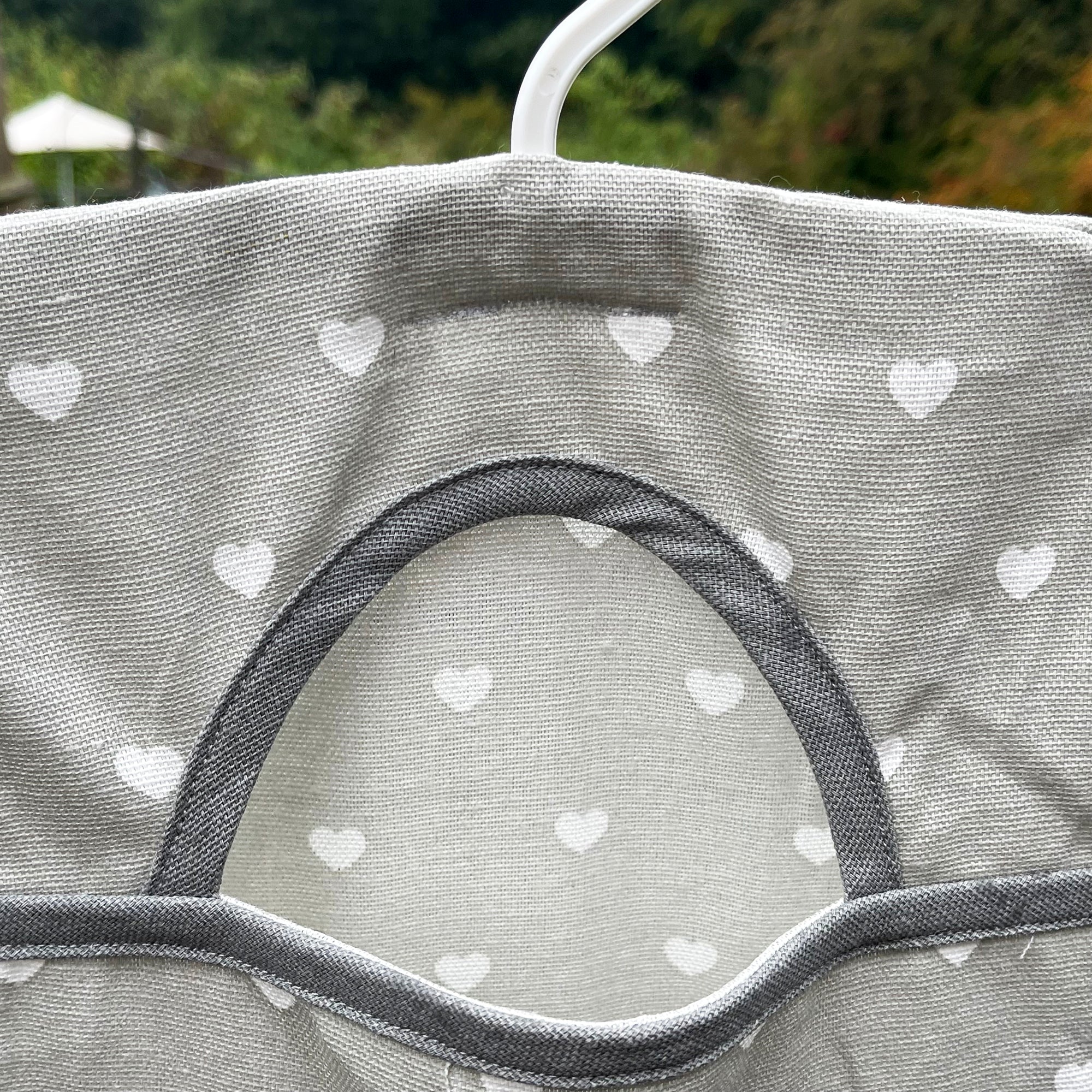 100% Cotton Hanging Love Heart Peg Bag
