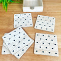 Set Of 6 Natural Love Heart Coasters With Storage Box