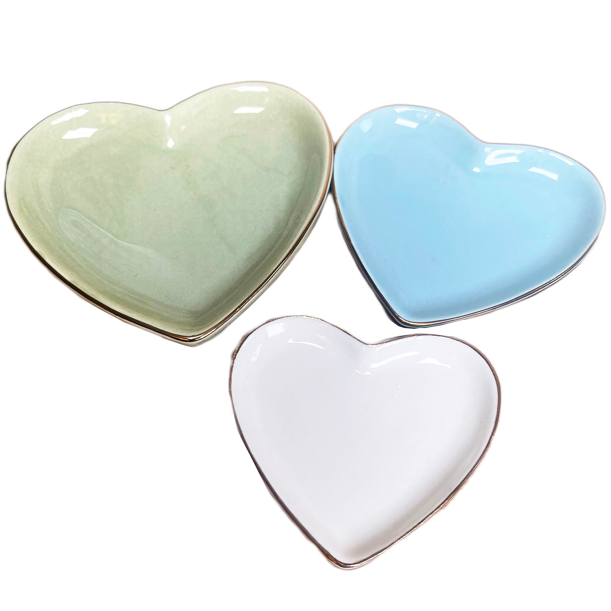 Set Of 3 Heart Trinket Trays