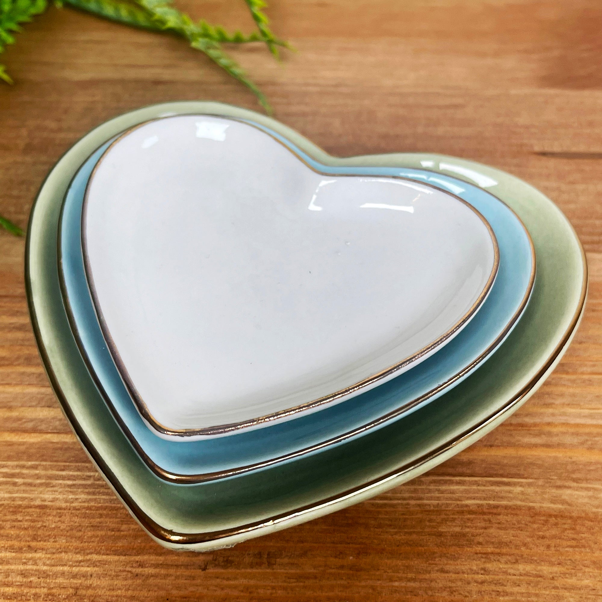 Set Of 3 Heart Trinket Trays
