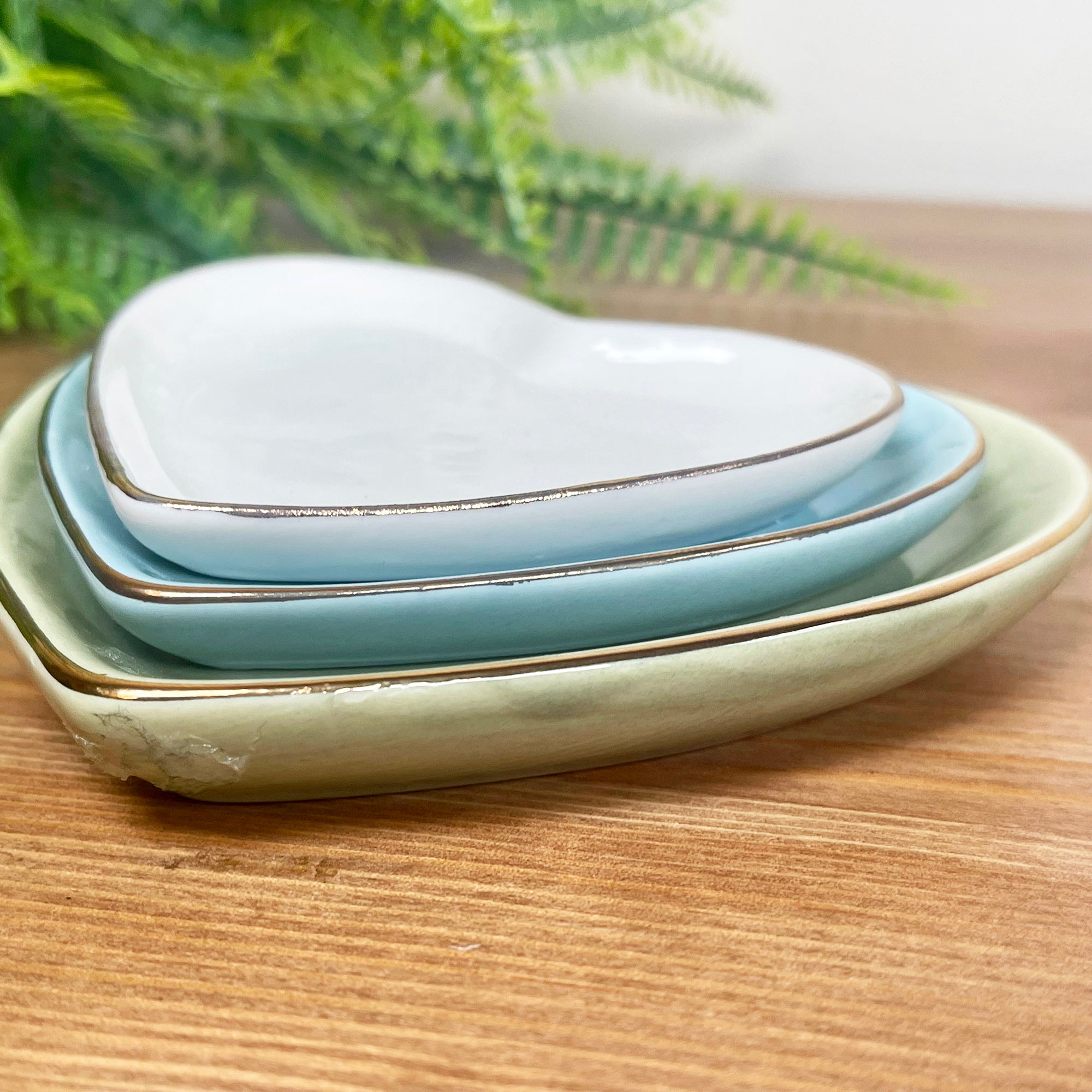 Set Of 3 Heart Trinket Trays