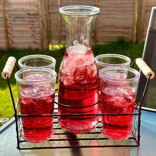 6pc Carafe And Glass Set With Carrier