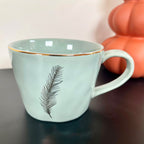 3pc Gold Feather Artisan Mug Set