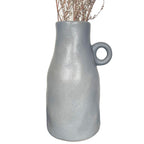 Grey Pottery Vase with Handle