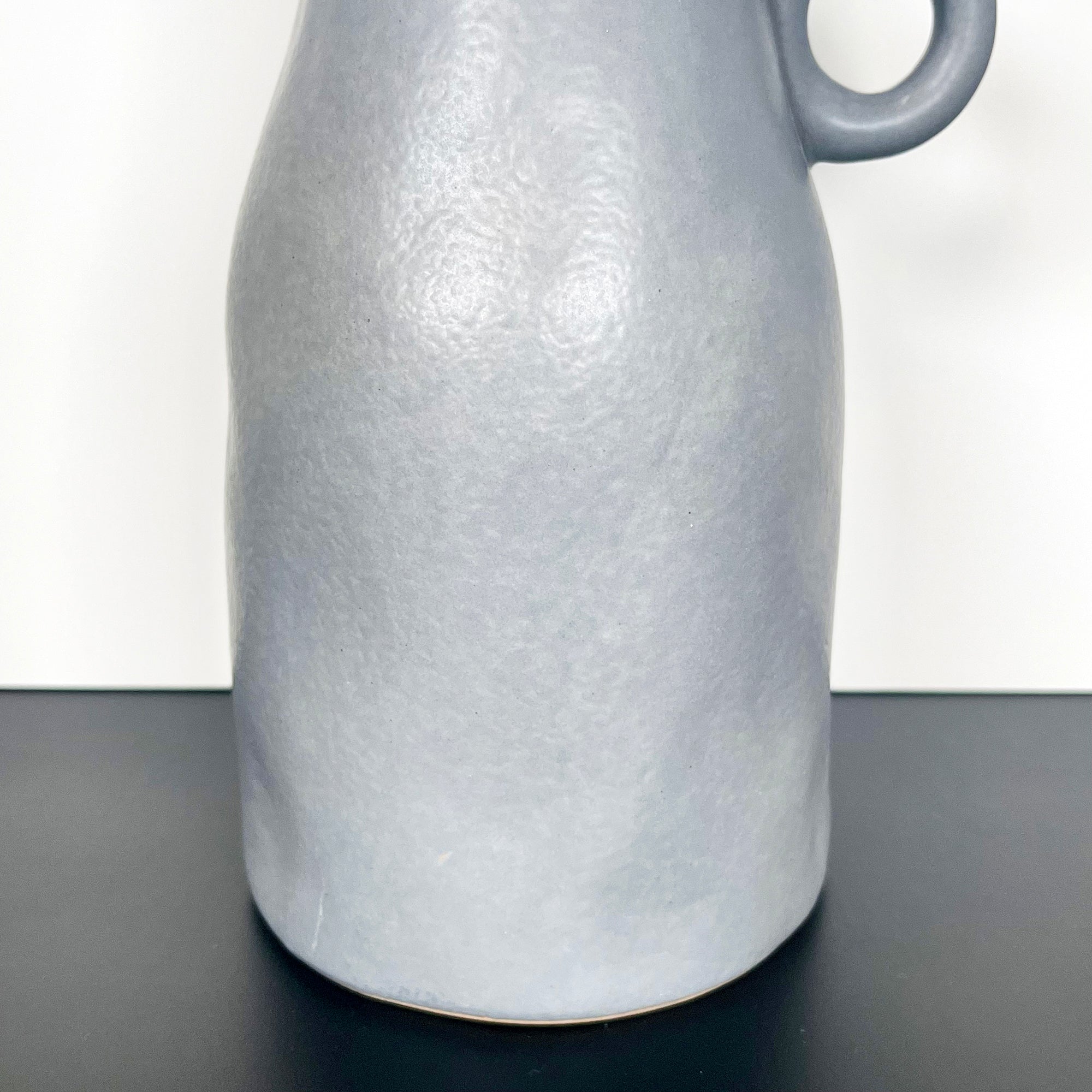Grey Pottery Vase with Handle