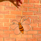 Stained Glass Rainbow Bumble Bee Suncatcher