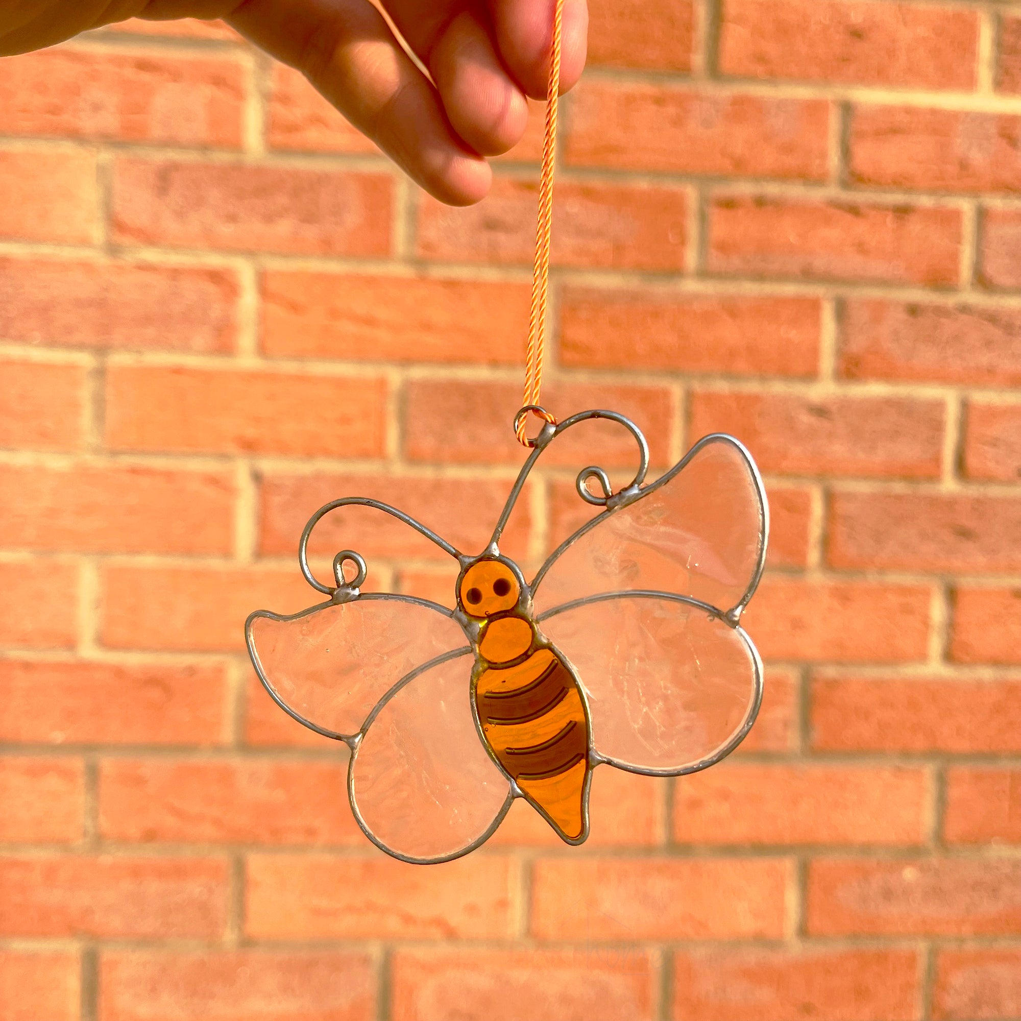 Stained Glass Rainbow Bumble Bee Suncatcher