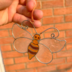 Stained Glass Rainbow Bumble Bee Suncatcher