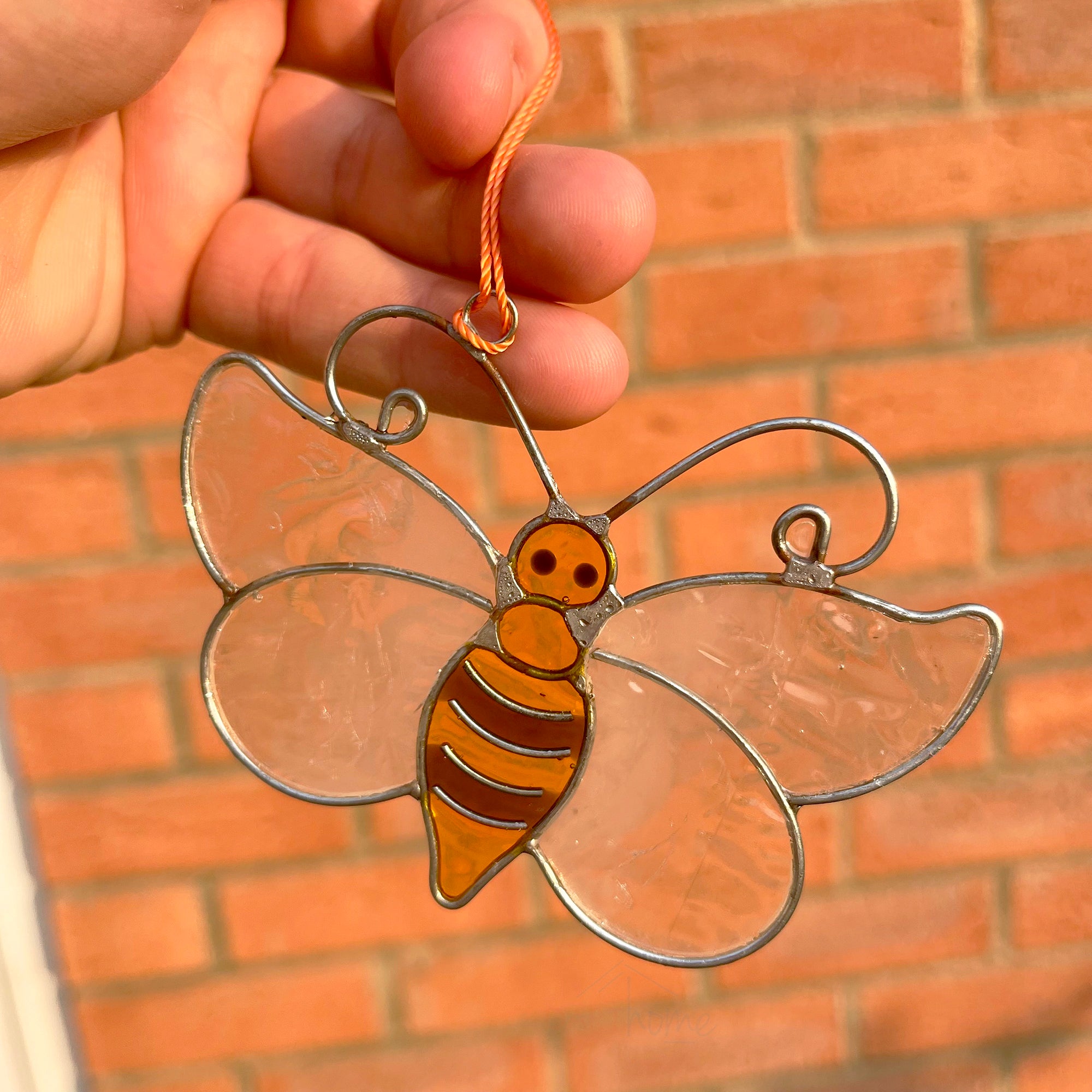 Stained Glass Rainbow Bumble Bee Suncatcher