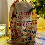 Brown North Pole Post Office Christmas Sack