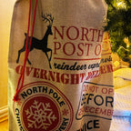 Brown North Pole Post Office Christmas Sack