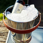 Champagnerkübel mit Griff aus Kunstleder