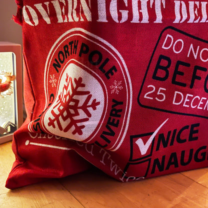 Red North Pole Post Office Christmas Sack