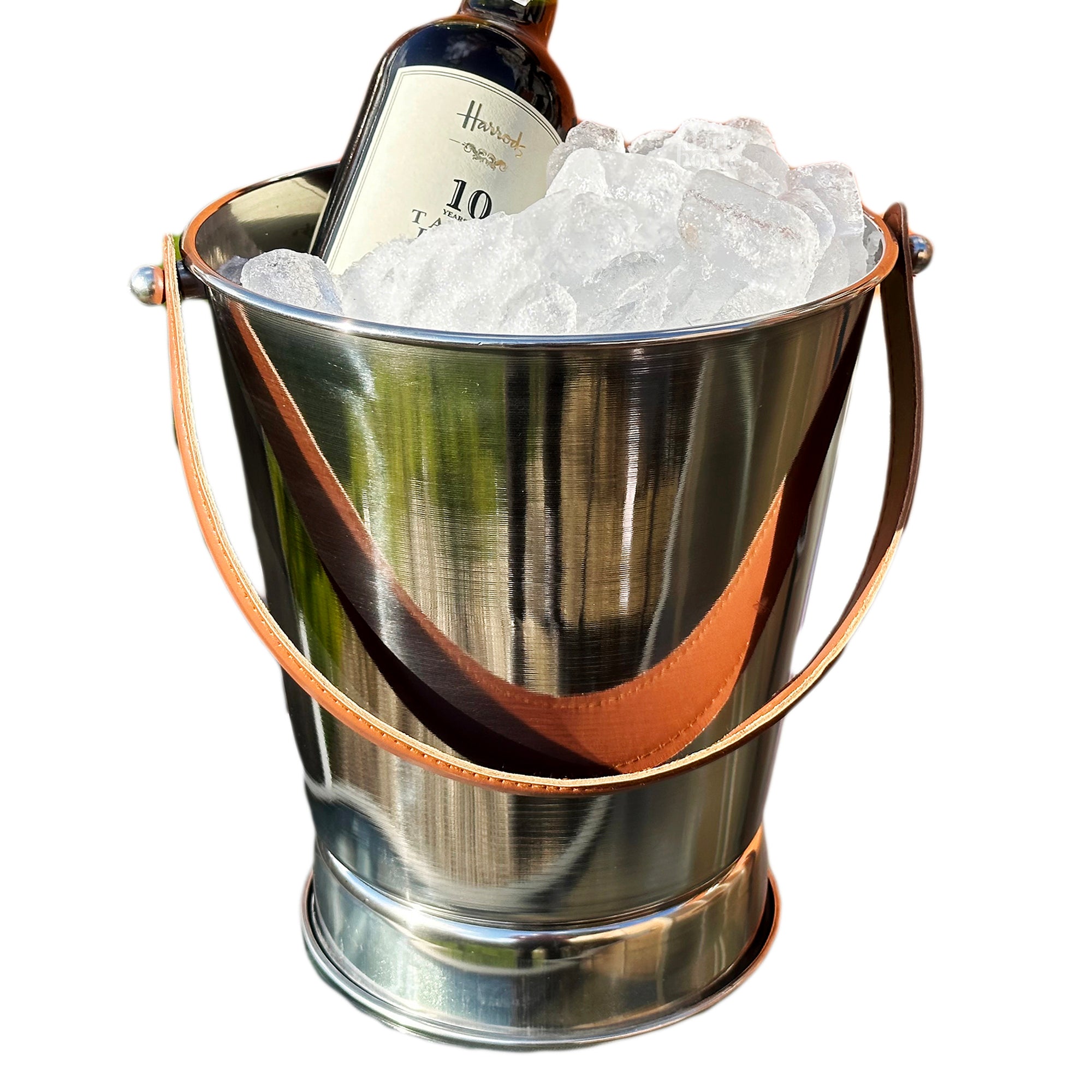 Champagnerkübel mit Griff aus Kunstleder