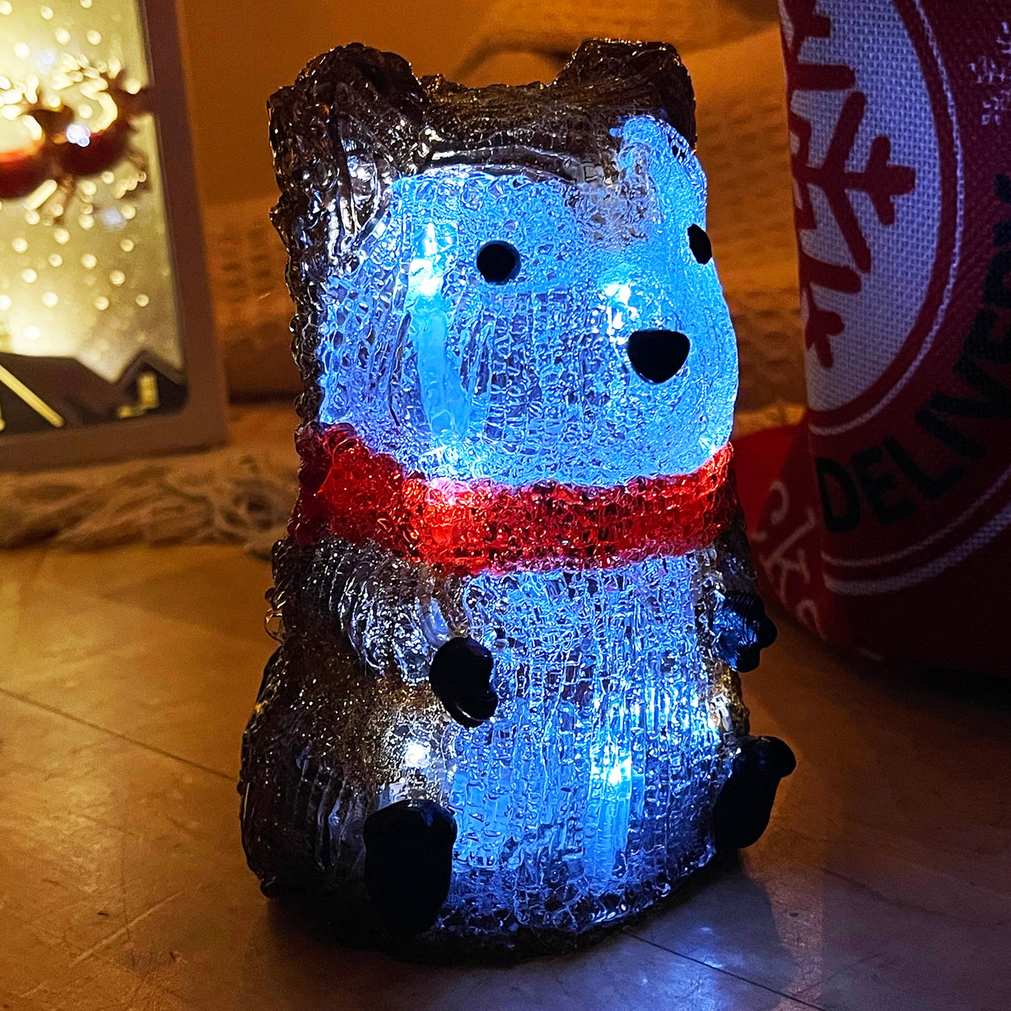 Acrylic LED Squirrel Christmas Decoration