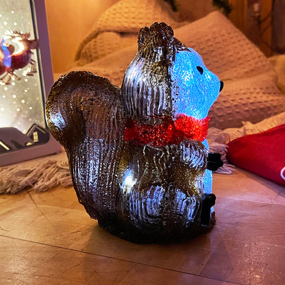 Acrylic LED Squirrel Christmas Decoration