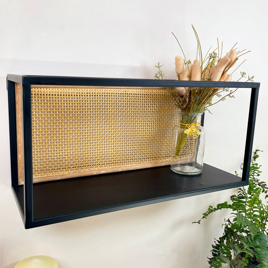 Rectangular Rattan Wall Shelf