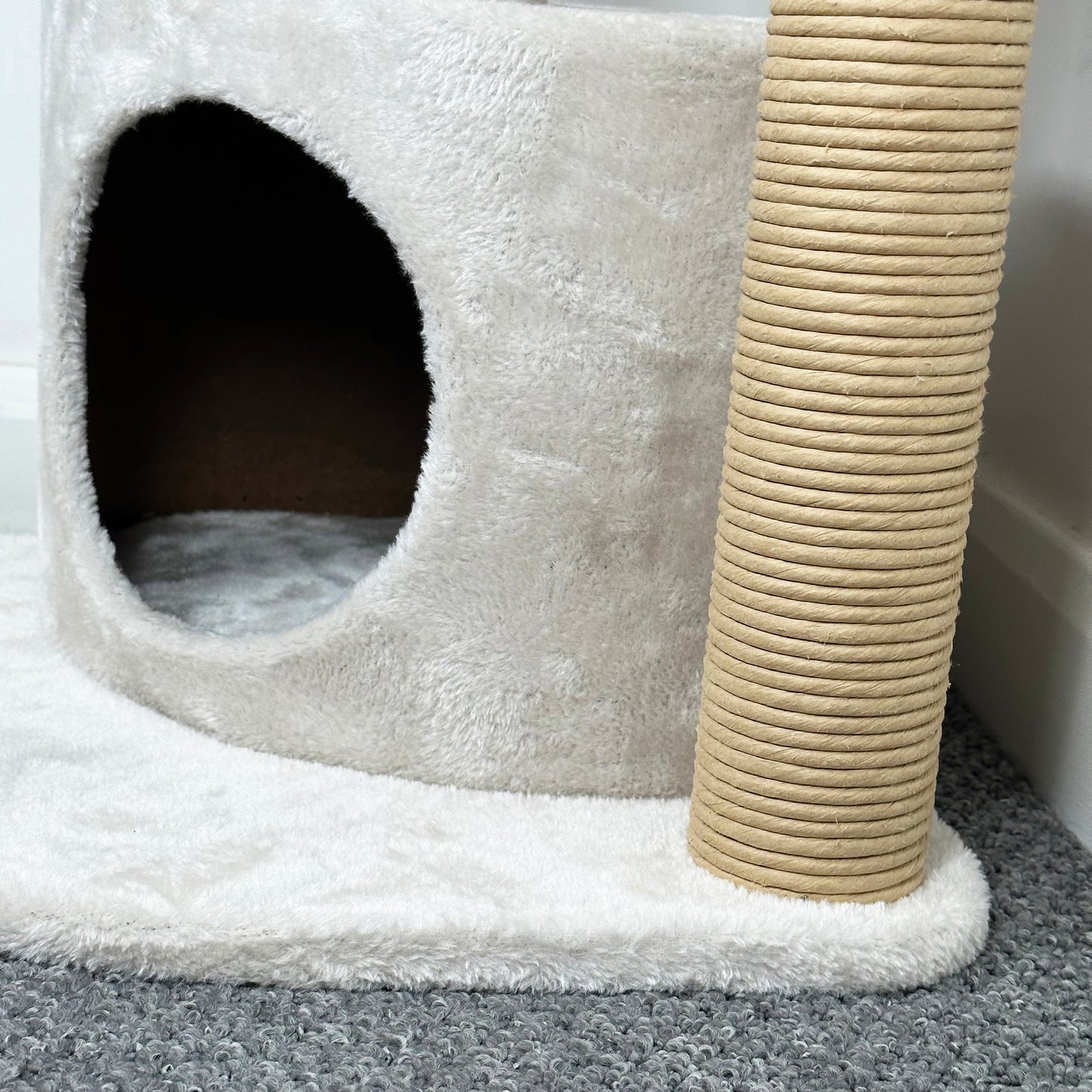 Cream Corner Cat Scratcher Tree