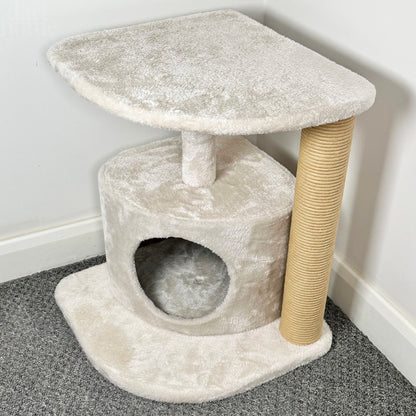 Cream Corner Cat Scratcher Tree