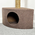Brauner Eckkratzbaum für Katzen