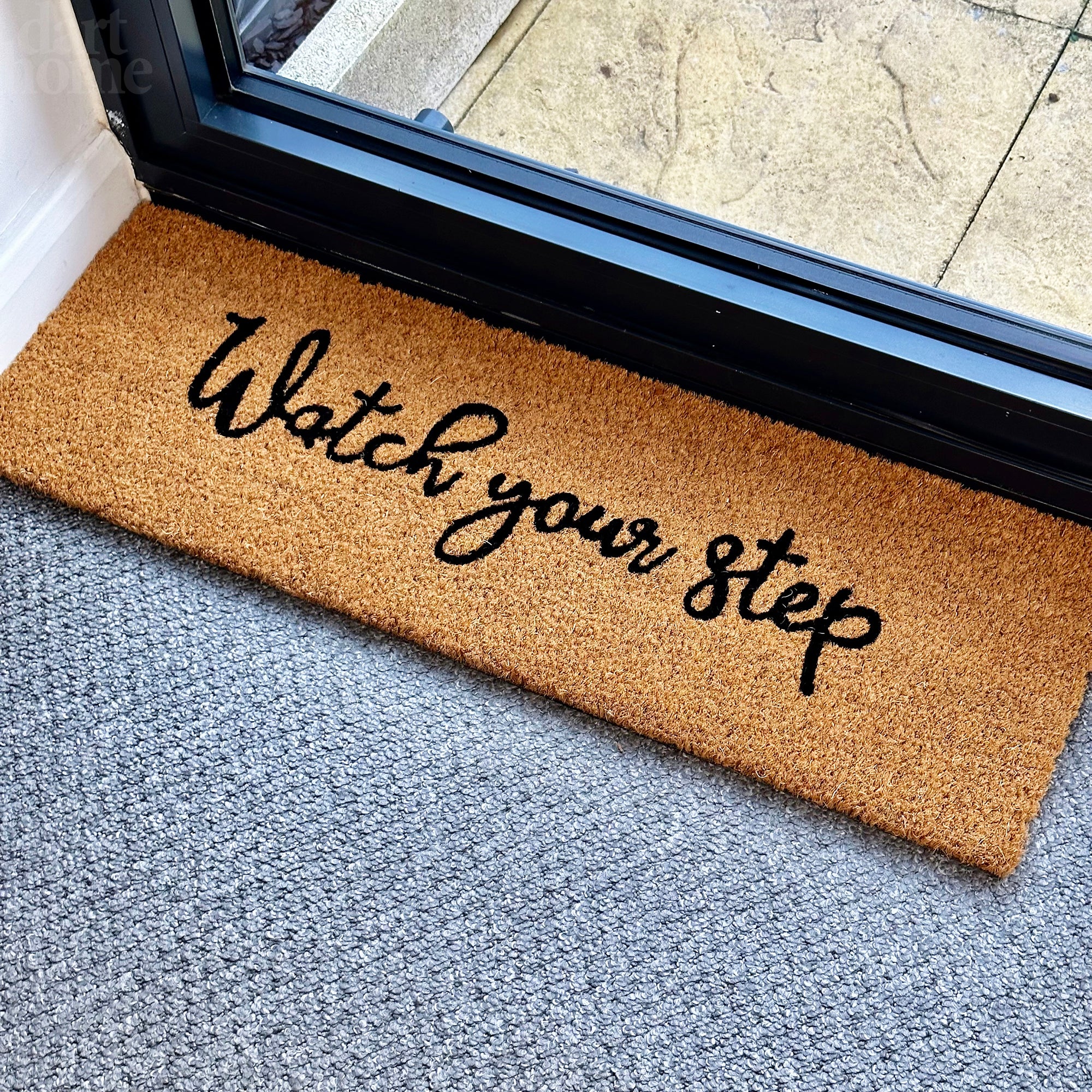 Watch Your Step Typografie-Fußmatte, 75 x 25 cm