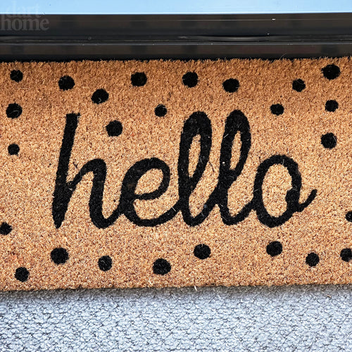 Polka Dot Hello Door Mat 75x25cm