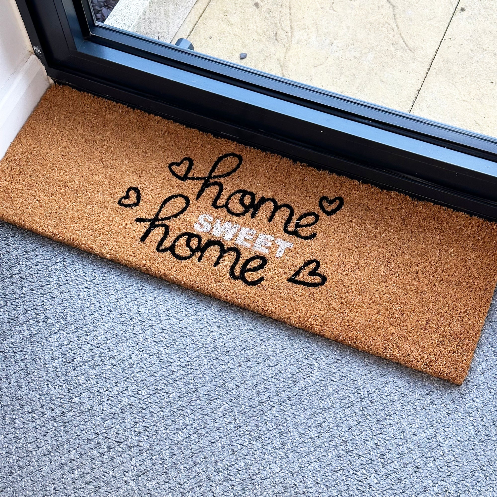 Herz-Home-Sweet-Home-Fußmatte, 75 x 25 cm