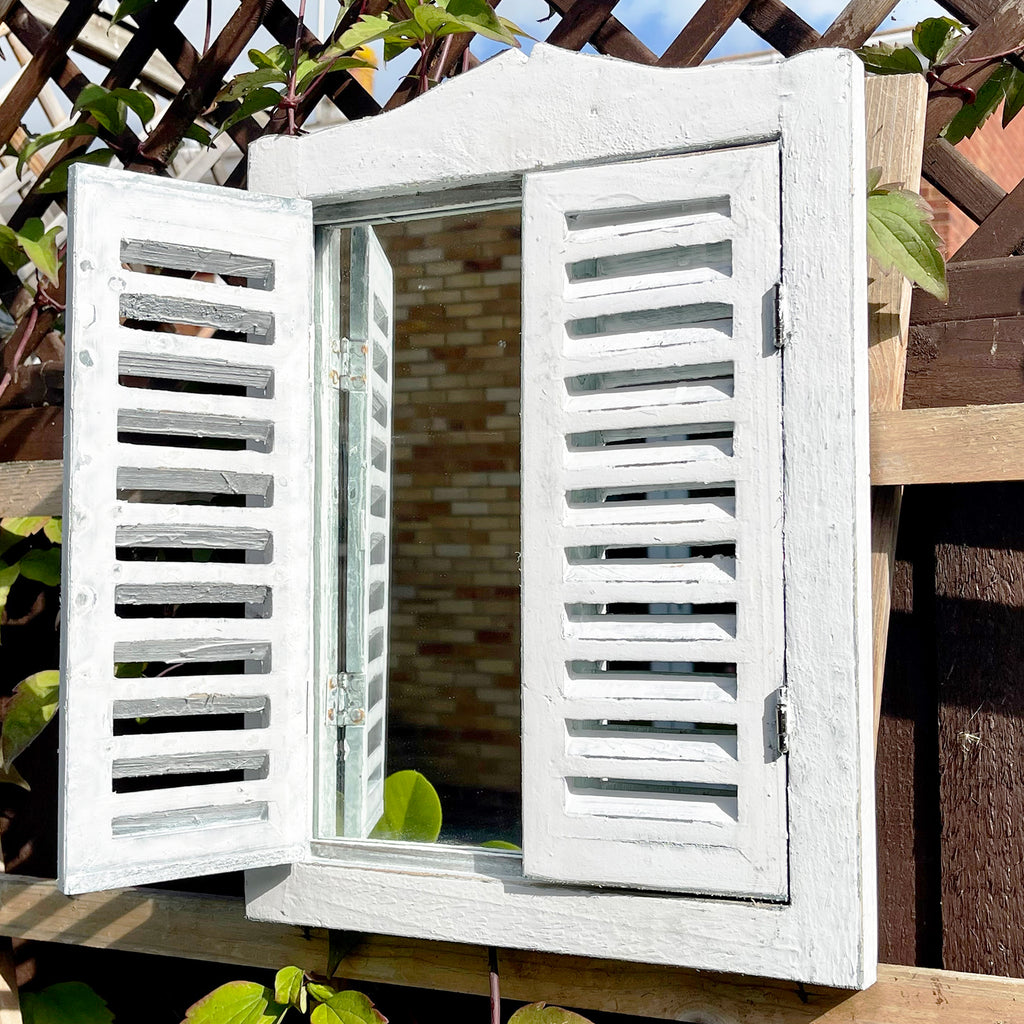 French Country Shutter Window Wall Mirror