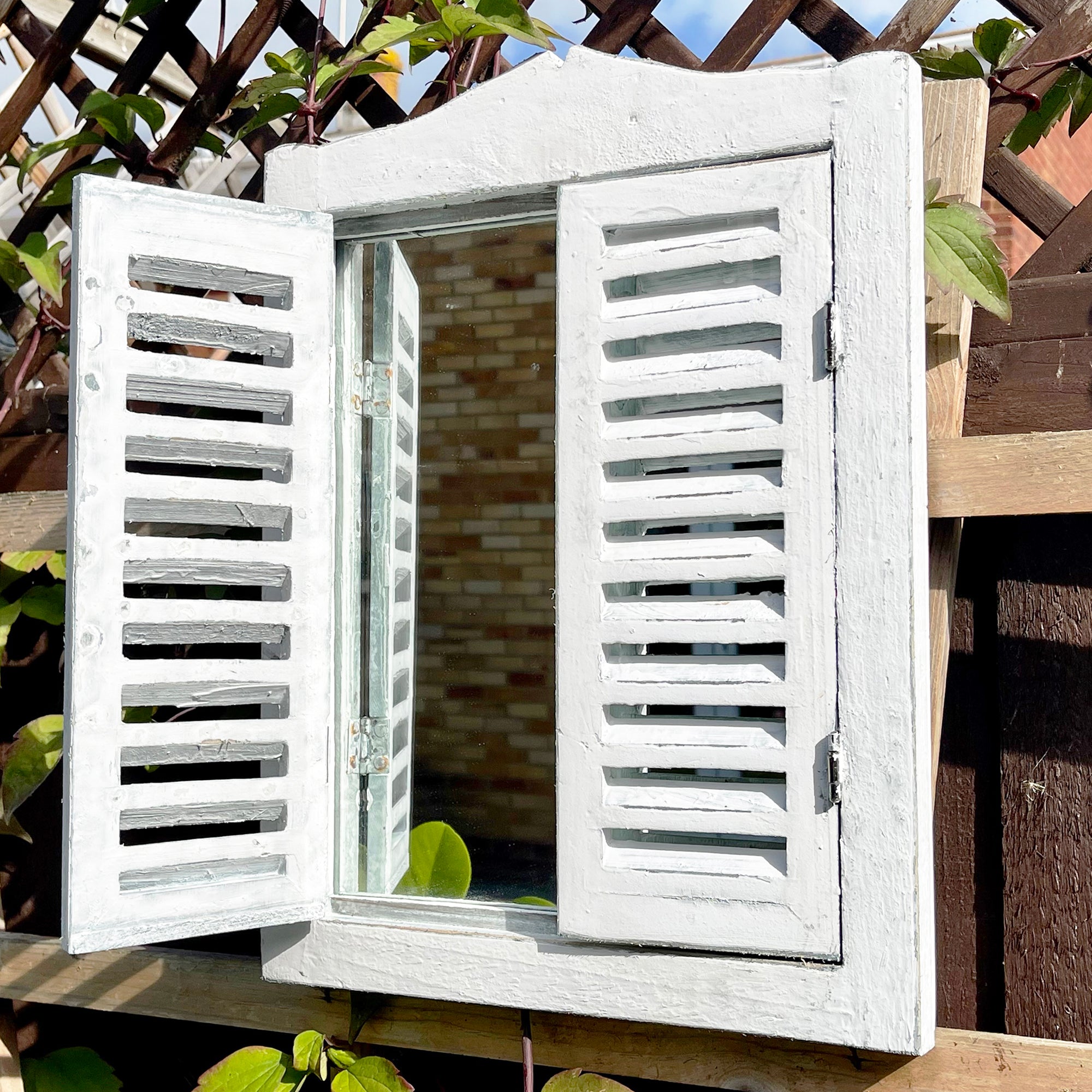 French Country Shutter Window Wall Mirror